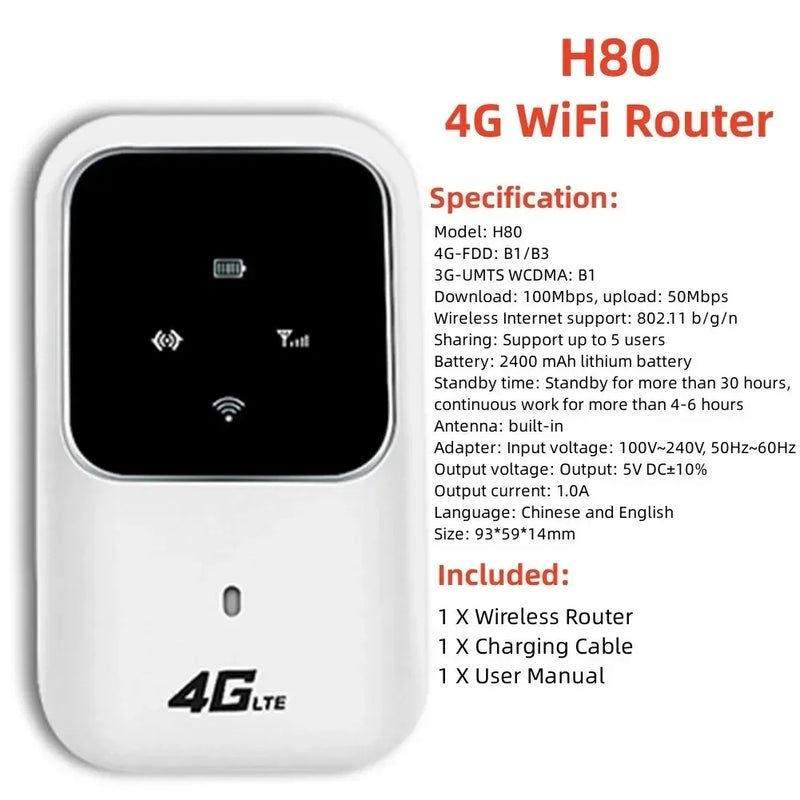 4G LTE Wifi Router Wireless Portable Unlock Modem Mini Outdoor Hotspot 150Mbps Mobile WiFi Router Pocket Repeater for Home Car