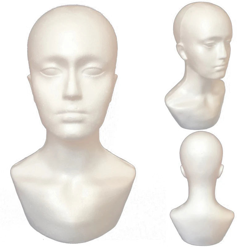 Foam Male Display Mannequin Head Dummy Wigs Hat Scarf Stand Model