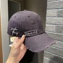Purple Pleated Baseball cap New 2023 Flat Tongue Hat Small Face Wide brim Versatile Sunscreen Baseball cap for Men and Women