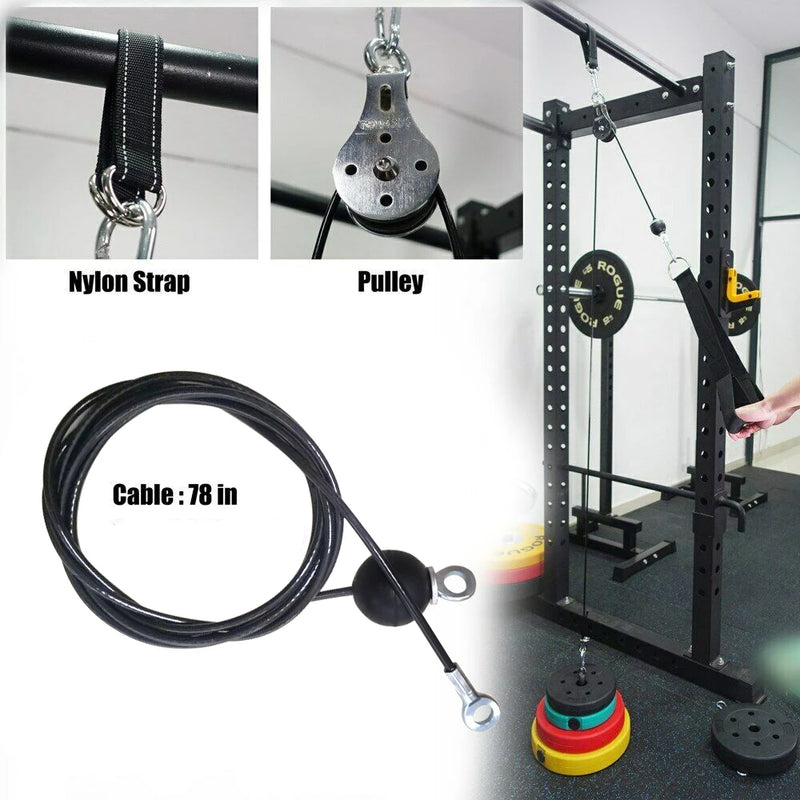 Fitness Pulley Cable System DIY Loading Pin Lifting Triceps Rope Machine Workout Adjustable Length Home Gym Sport Accessories