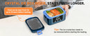 Cordless Electric Lunch Box,1.4L 24000mAh Rechargeable Heated Lunch Box with Ice Crystal Box,24 Hours Self Heating Lunchbox