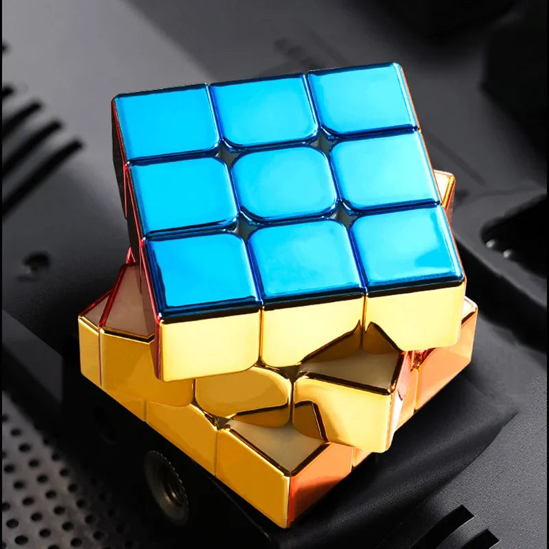 SengSo-Cubo  Magic Magnetic Metal, Golden Cube Toy, Speed Puzzle, M3, 3x3x3，Plating 3x3x3 Magnetic Magic Cube Toys 3x3 Professio