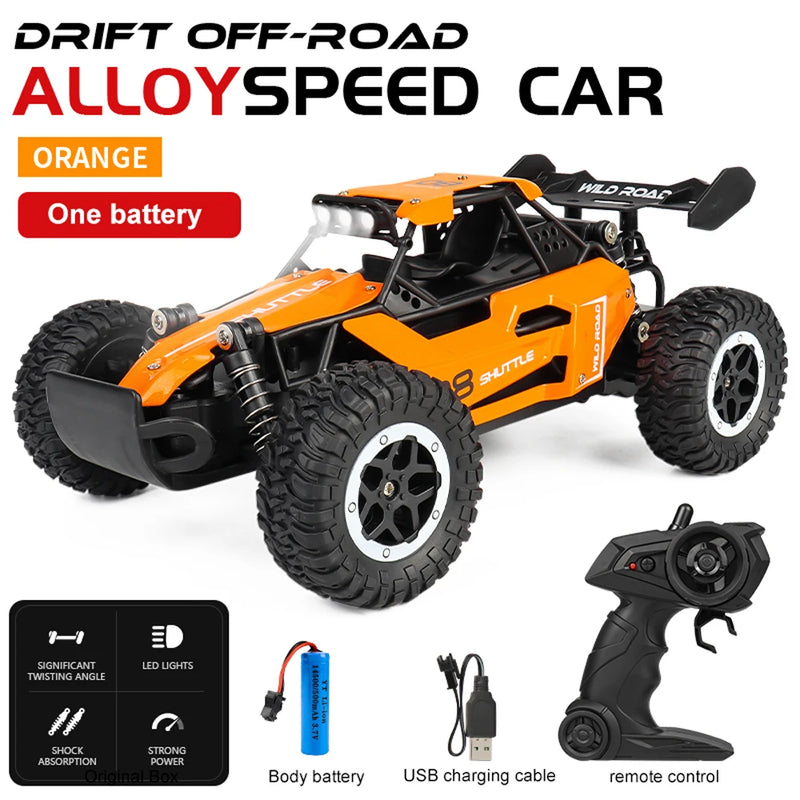 New RC Car 1:16 2WD with LED Light 2.4G 20KM/H High Speed Off-Road Climbing Remote Control Car Toy Gifts for Boys Girls Kids