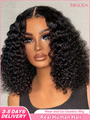 4x4 Put On And Go Glueless Bob Wigs Human Hair Curly For Women Pre Plucked Pre Cut Lace Ready To Wear Deep Wave Lace Front Wig