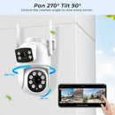 Hiseeu WLAN-Überwachungskamera, Dual-Objektiv, 4-facher Digitalzoom, KI-Personenerkennung, ONVIF, Outdoor PTZ IP-Kameras, 4K, 8MP
