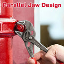 Geinxurn Heavy Duty 7-Inch Water Pump Pliers w/ Quick Button, 15-Position, 1.5" Capacity, CR-V Steel Parallel Jaws