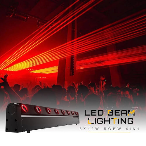 SHEHDS 8x12W RGBW Multicolor LED Bar Beam Moving Head Light With Flight Case Fast Shipping For DJ's Sets Venue Strong Daylight