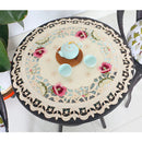 Luxury round satin rose flower Embroidered table cover cloth kitchen Christmas coffee tea tablecloth wedding party home decor