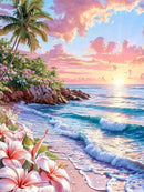 Huacan New Arrivals 2025 Diamond Painting Kit Landscape Diamond Embroidery Boat Seaside Rose Full Handmade Gift