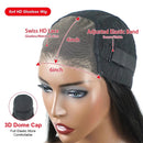 Kinky Straight Pre-cut Lace Frontal Human Hair Wigs Pre Plucked Brazilian 6x4 Glueless Wig For Women Yaki Straight Remy Hair