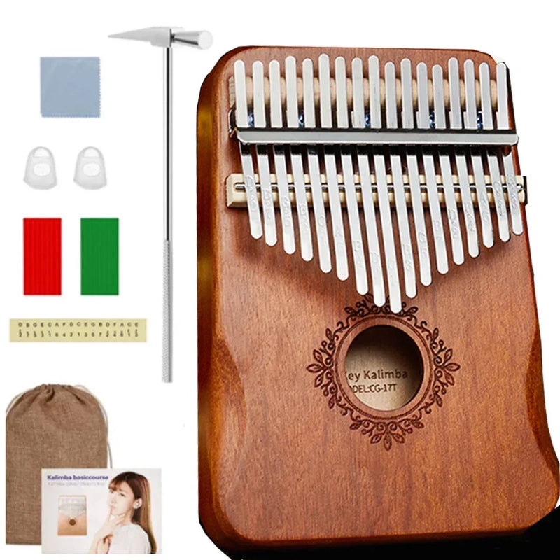 17 Keys Kalimba Thumb Piano High Quality Wood Mbira Body Musical Instruments With Learning Book Kalimba Piano Christmas Gift