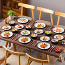 vancasso 18/36 Piece White black Ceramic Plate Sets Mediterranean Stoneware Dinner Set with 6PCS Dinner Plate/Dessert/Bowl/Soup