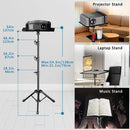 Projector Tripod Stand Laptop Adjustable Height 23 to 63" DJ Mixer Standing Desk Outdoor Computer Desk Stand with Tray 90-145CM