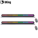 U'King 2Pcs 60W RGB 24LED Wall Wash Light Bar With Remote Controller DMX Stage Light Bar For Wedding Church Music Dance DJ Party