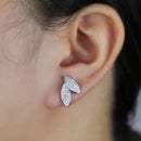 Shiny Marquise Leaf Cubic Zirconia CZ Paved Delicate Stud Earrings for Women Wedding Party Assorted Styles Jewelry Pendanties