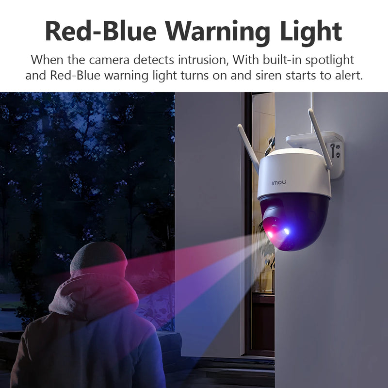 IMOU Cruiser SC 5MP WiFi Camera Red-Blue Warning Lights Outdoor Security Camera Full-Color Night Vision AI Human Detection IP66