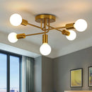 E27 Golden Branch Chandelier, 5-light Retro Metal Ceiling Light, Designed for Lighting in Living Rooms, Bedrooms, Kitchens, Bars