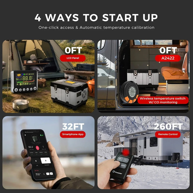 Sunster TB10pro 8KW Portable Diesel Air heater 12V/24V/220V w/Bluetooth APP/Ventiation mode/CO monitoring For Car Home Camper RV