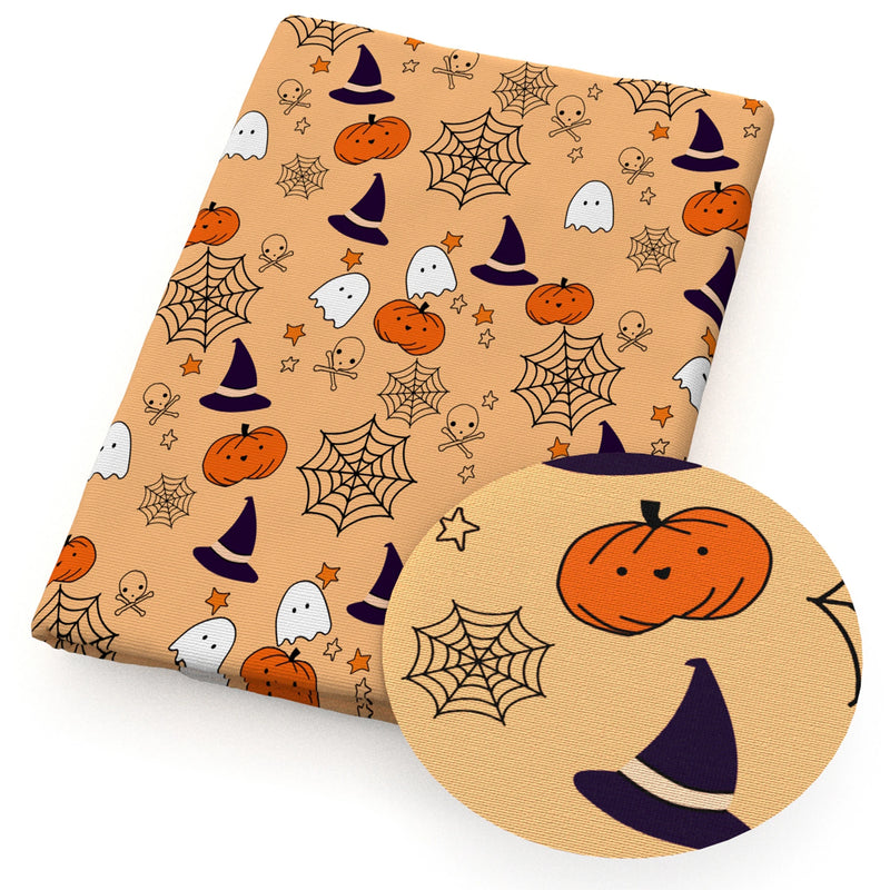 Halloween Bat Pumpkin Skull Printed Polyester Pure Cotton Material Patchwork Tissue Sewing Quilting Fabrics Needlework DIY Cloth