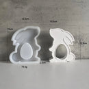 Rabbit Family Silicone Mold Bnuuy Family Concrete Plaster Casting Mould Easter Series Heart Rabbits Plaster Ornaments Molds