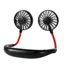 USB Mini Neck Fan Rechargeable Portable Hanging Neckband Fan Neck Sports Fan 3 Speed Adjustable Dual Electric Cooler Fan
