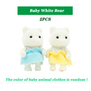 Easter Bunny 1:12 2pcs Furniture Simulation Forest Animal Baby Toy Rabbit Family Dollhouse Character Collection Toys 4.5cm Set