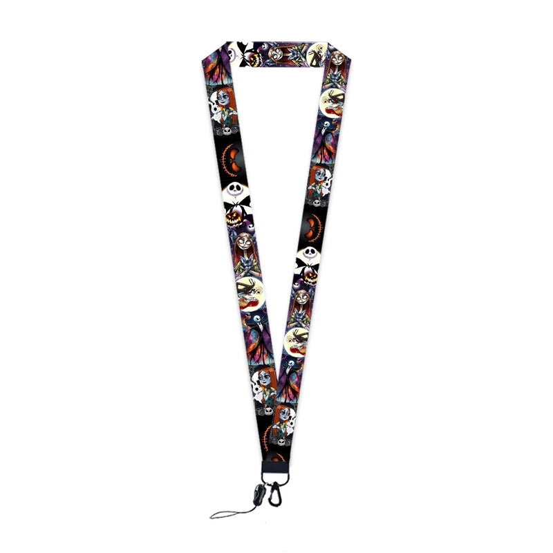 The Nightmare Before Christmas Jack Sally Lanyards Keychain Card Badge Holder ID Credit Card Pass Hang Rope Halloween Gift