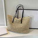 Straw Woven Tote Bags Casual Large Luxury Design Capacity Handbag Beach Shoulder Simple Women's Bag Shopping Summer bolsos