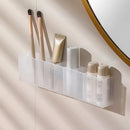 2Pcs Mini Storage Boxes 3-Grid Plastic Makeup Brush Lipstick Storage Multi-Functional Desk Organizer for Home Kitchen Bathroom