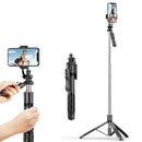 Kabelloser Selfie-Stick mit 1/4"-Schraubgriff, stabilem Schirmstruktur-Stativständer für iPhone Android, 1,8 m extralange Stange