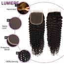 Virgin Raw Afro Kinky Deep Curly Bundle With Closure Wet and Wavy Human Hair Bundle With Frontal Closure HD Transparent Hair Ext