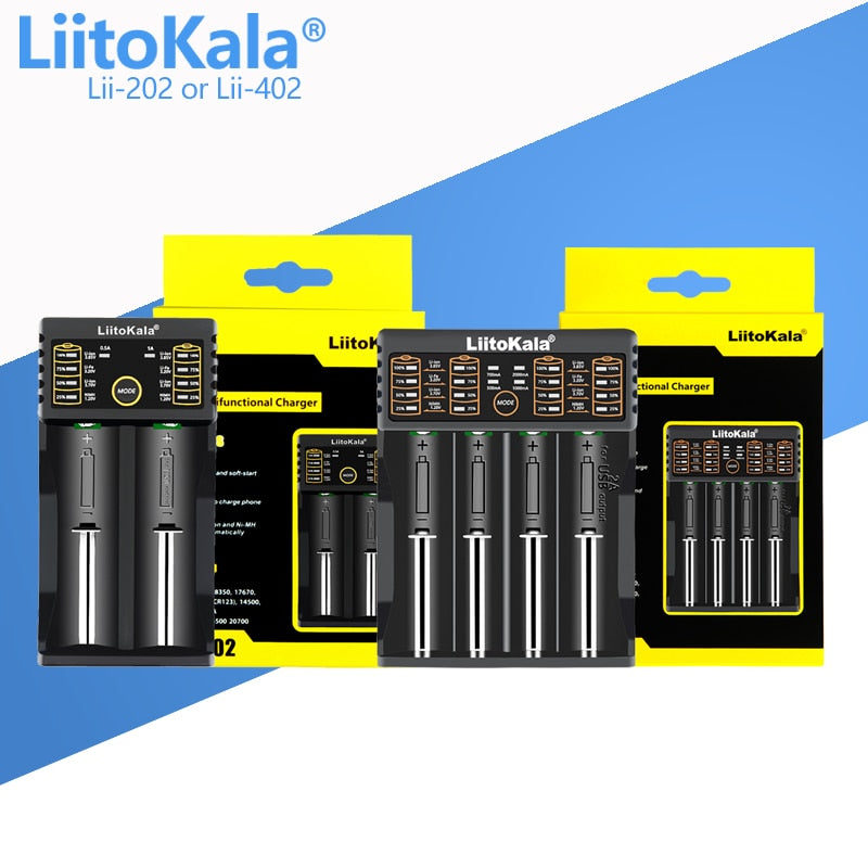 LiitoKala lii-S8 lii-S6 Lii-PD4 Lii-PD2 lii-S2 lii-S4 lii-402 lii-202 battery Charger 18650 26650 21700 lithium NiMH battery