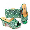 Neuestes Design Afrikanische Hochzeit Italienische Schuh- und Taschensets mit Applikationen verziert Nigerianische Hochzeitsschuhe für Damen Hochwertige Pumps