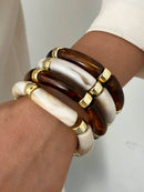 Vintage Minimalist Resin Acrylic Bracelet Bangle Set 4Pcs Stackable Women Daily Holiday Gift New Arrival 4PCS