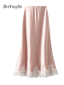 Beiyingni Women's Mermaid Skirt Casual Fashion Maxi Long A-line Skirts Ladies High Waist Retro Spring Summer Faldas Female 2025