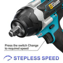 Gisam 1800N.M Torque Brushless Electric Impact Wrench 1/2 inch Screwdriver Cordless Wrench Power Tool For Makita 18V Battery Pin