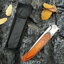 The Frontier | 12-Inch Folding EDC Knife — Stainless Steel Blade, Hardwood Handle
