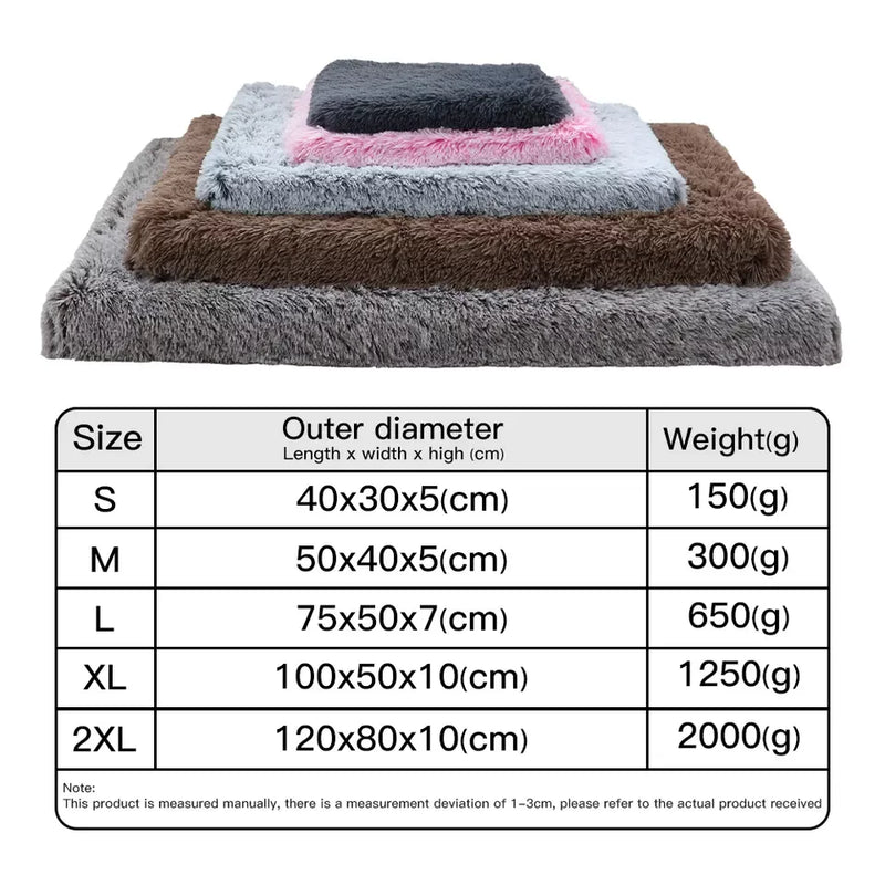 New With ZippeSoft Dog Pad Plush Square Kennel Cat Pad Pet Sofa Bed Pet Supplies Washable Large DogBed Sofa Bed Portable Pet Bed