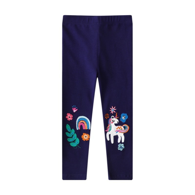 Girls Leggings Stripes Unicorn Pants Kids Cotton Skinny Pants Cartoon Animals Butterfly Print Children Trousers