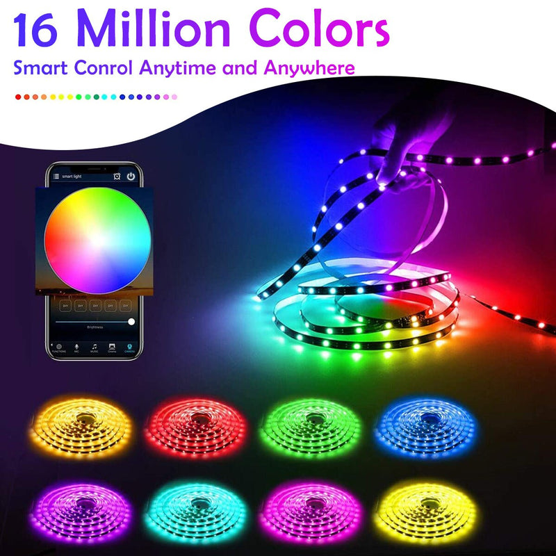RGB Led Lights for Room Bedroom Decoration Smart Led Strip 12V 5050 Flexible Neon RGB Tape with Bluetooth Music Remote Backlight