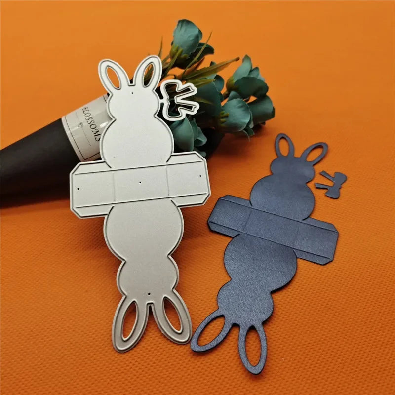 Easter Bunny Box Cutting Dies DIY Rabbit Metal Craft Embossing Die Cuts Scrapbooking Paper Stencil Stamp Carving Paper Card