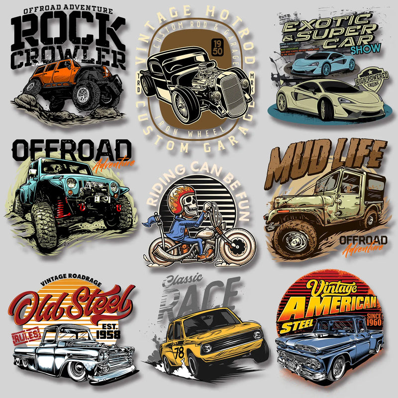 Super Cool Off-road Sports Car Clothes for Men Iron-on Transfers Cheap Easy to Use  DIY Decoration