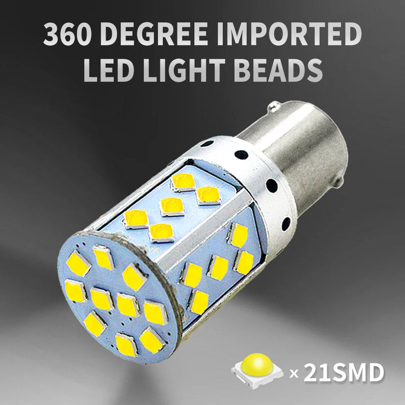 2pcs 1156 BA15S P21W BAU15S PY21W 1157 BAY15D P21/5W 3030 35SMD Canbus No Error LED Bulb Turn Signal Light Auto Reverse Lamp