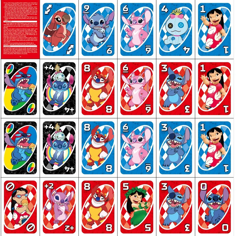 UNO Stitch Matching Card Game Minecraft Multiplayer Family Party Boardgame Funny Friends Entertainment Poker