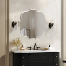 Wisfor Scalloped Edge Beveled Frameless Bathroom Wall Mirror for Living romm, Bedroom, Entrance