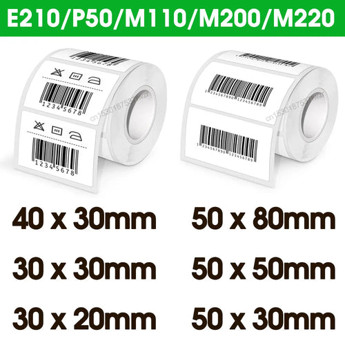 Marklife P50 Thermopapier selbstklebende Etiketten in verschiedenen Größen, kompatibel mit M110 M220 M200 Druckern 50*80mm 50*30mm 40*30mm