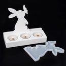 DIY Rabbit Kiss Butterfly Candlestick Mold Easter Bunny Ornament Silicone Molds Aromath Plaster Resin Candle Holder Craft Mould
