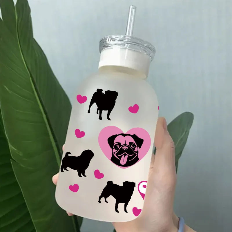 3D UV DTF Transfers Stickers 16oz Cup Wraps Dog Animal Printed For DIY Glass Ceramic Metal Leather Etc. D5679