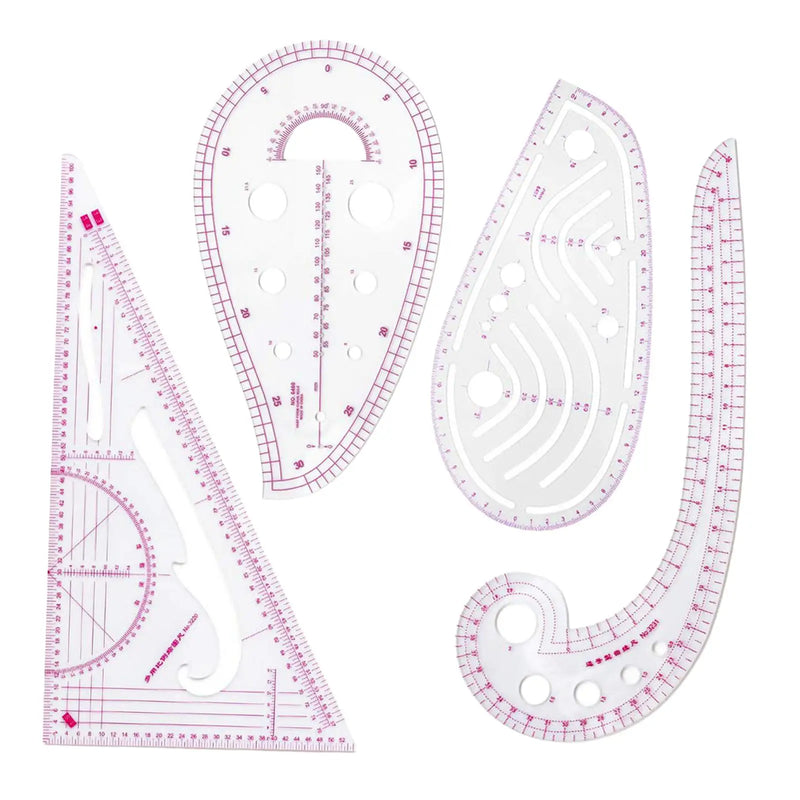 4x Sewing French Curve Ruler Dressmaking Sewing Templates Clothes Tailors Ruler