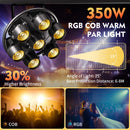 U'King 7x50W RGB COB LED Stage Par Light 350W Retro Light DMX DJ Light 3/5/8/21/23CH Stage Light Effect for Disco Party Wedding